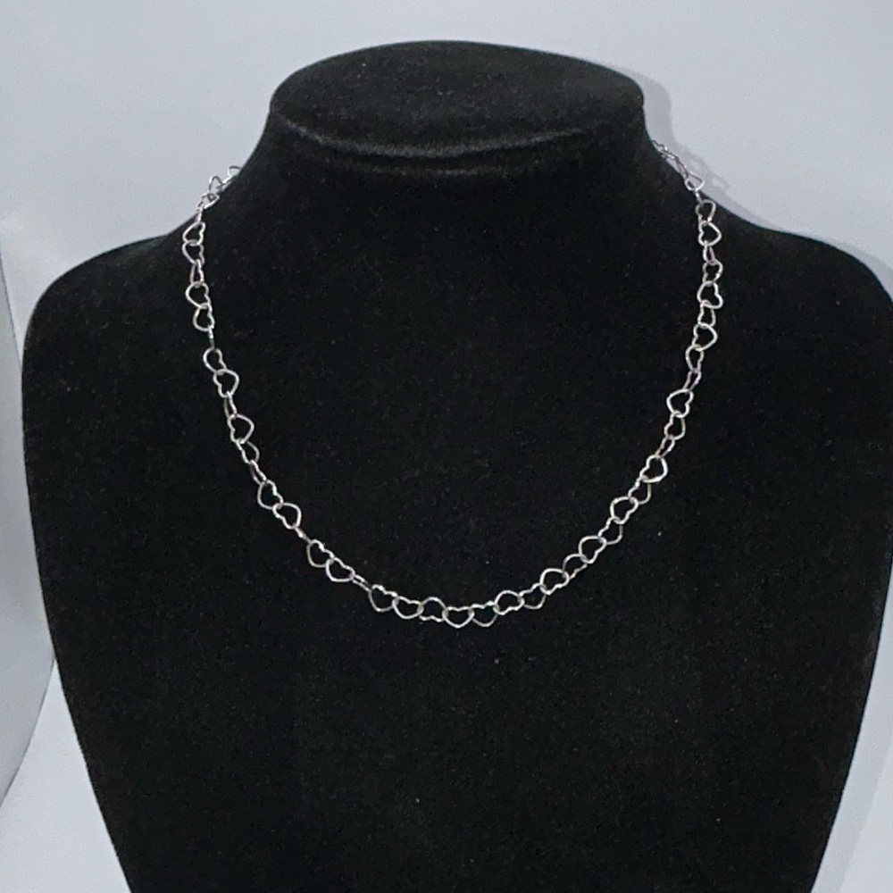 LAST CHANCE 925 / Sterling Silver MWS Heart Link 16 inch Necklace